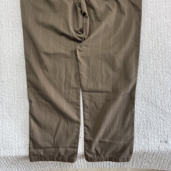 NWT Volcom Psychstone Trousers Brown / Green Lines Elastic Waist Pants Men's XL - Picture 10 of 11